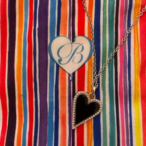 Brighton Dazzling Love Black Pendant Necklace NWT - Picture 7 of 8